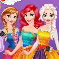 Princesses Rainbow Dressup